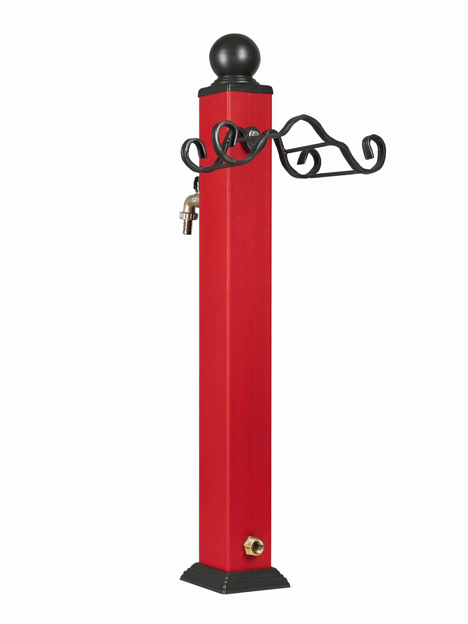 Водоразборная колонка SAHARA RED в комплекте с винт опорой для организации полива садовых участков парковых зон / цвет красный