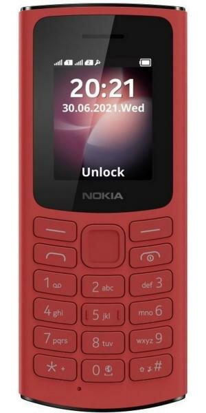 Мобильный телефон Nokia 105 4G DS 0.048 красный моноблок 3G 4G 2Sim 1.8 120x160 Series 30+ GSM900/1800 GSM1900 FM