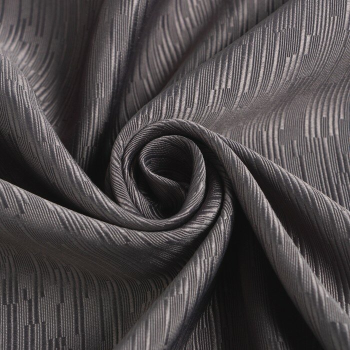 Штора портьерная Этель "Фактура"цв.серый,на шторн.ленте 145*265 см,100% п/э - фотография № 3