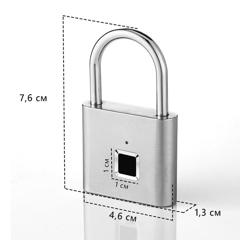 Умный биометрический навесной замок со сканером отпечатка пальцев - фотография № 6