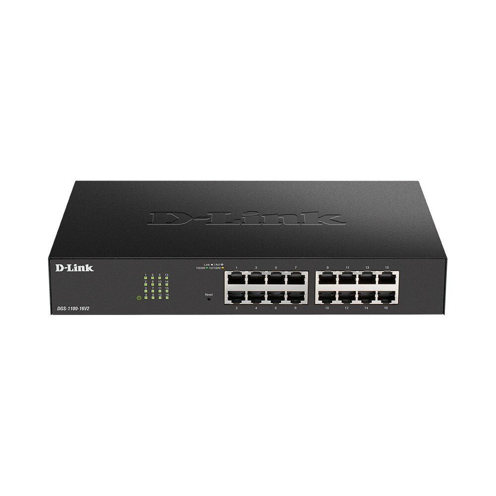 D-Link DGS-1100-16V2 A2A Настраиваемый L2 коммутатор c 16 портами 10 100 1000Base-T