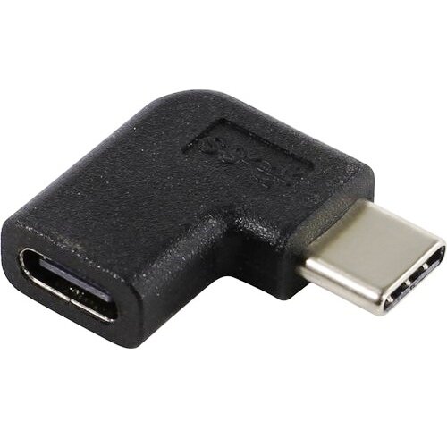 Адаптер USB3.0 Type-Cf на Type-Cm KS-395 угловой, горизонтальный - чёрный