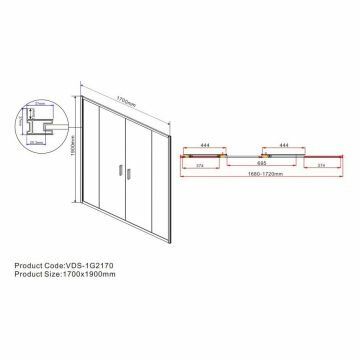Душевая дверь Vincea Garda VDS-1G2170CL, 1700, хром, стекло прозрачное - фотография № 2