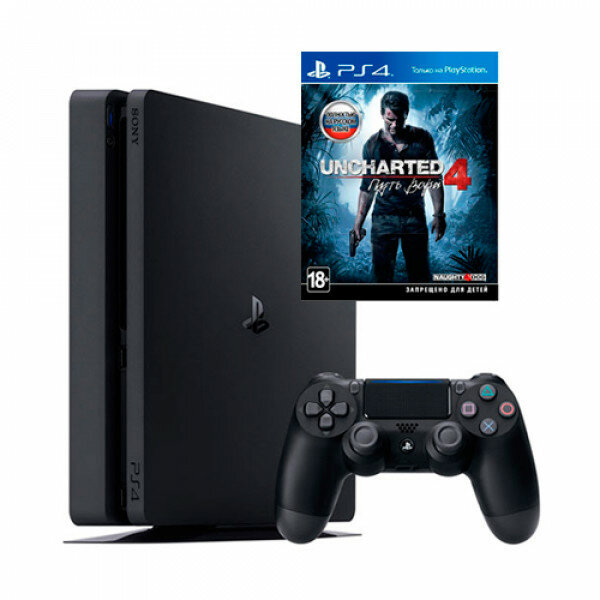 Sony PlayStation 4 Slim 500 GB +  Uncharted 4.   ( ) (PS4)