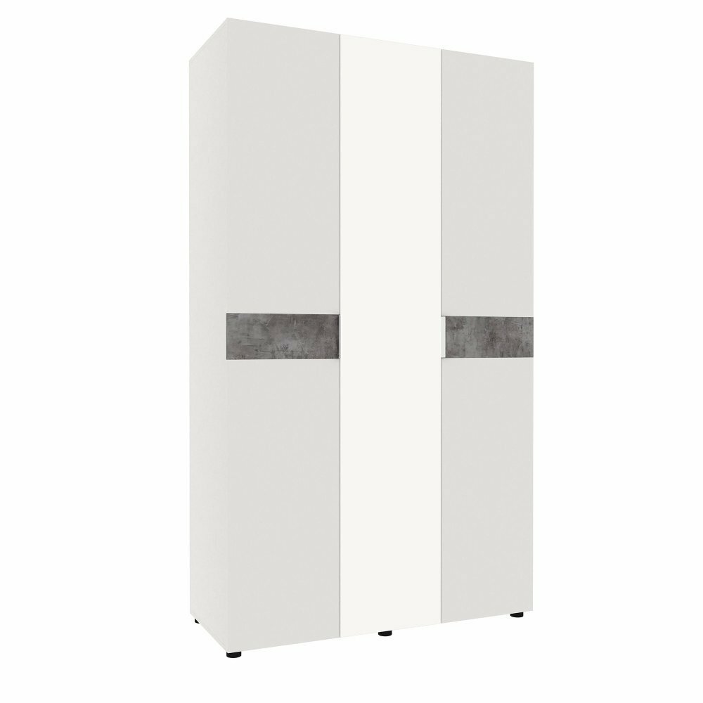 Шкаф распашной 3х-дверный Риалто / Шкаф для одежды (Тёмный камень/Белый), 120 см - фотография № 2