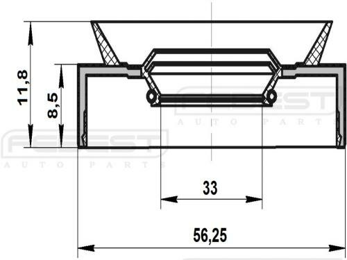 Сальник привода (35x50x8.5x11.8) Febest 95PAY-35500912X Honda: 91203-P6R-003 91203PWT003 Honda Accord Euro Viii (Cl).