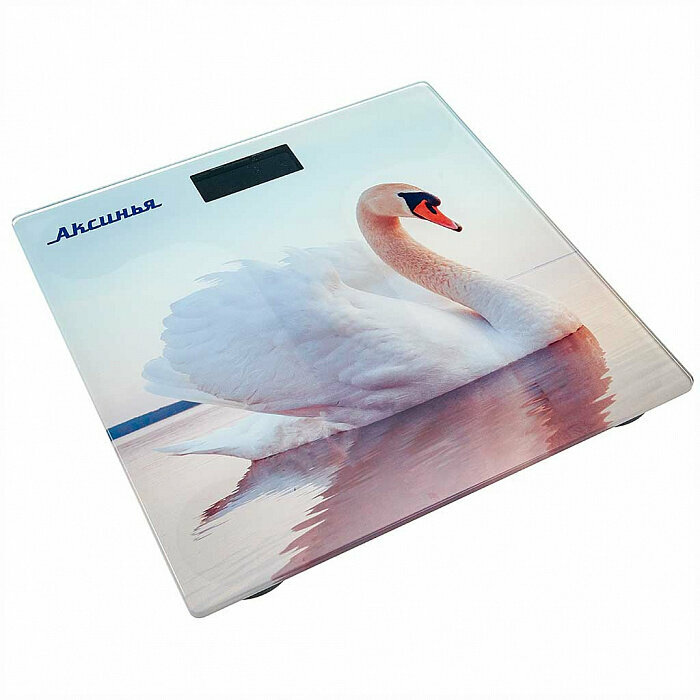 Весы напольные электронные аксинья КС-6010 "Белый лебедь": 180 кг, 26*26см (10) - фотография № 1
