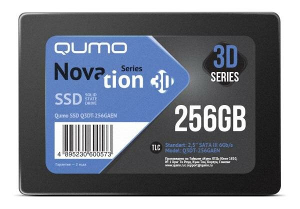 Твердотельный накопитель SSD 2.5 256 Gb QUMO Q3DT-256GAEN Read 560Mb/s Write 540Mb/s 3D NAND TLC