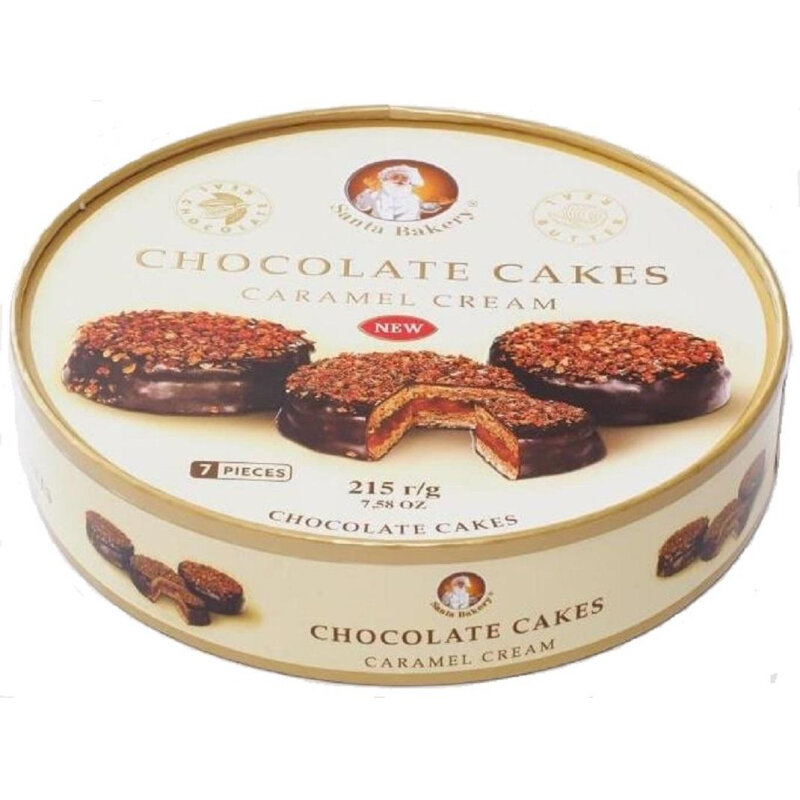 Пирожное Santa Bakery Chocolate Cakes шок. с карам. крем,215г, 1 шт