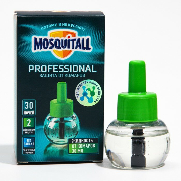 Дополнительный флакон-жидкость от комаров "Mosquitall", 30 ночей, 30 мл - фотография № 1