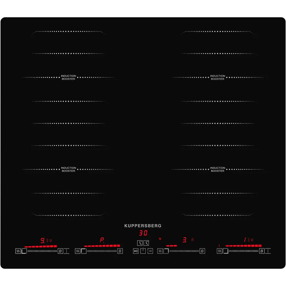 Встраиваемая электрическая панель Kuppersberg/ 60 см, индукция, 4 конфорки, Flexi-zone, черный цвет - фотография № 2