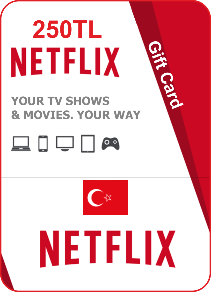 Подарочная карта Netflix на турецкий аккаунт 100 TL (TRY) / Код активации Нетфликс / Gift Card (Турция)