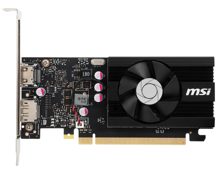 MSI Видеокарта MSI GeForce GT 1030 2GD4 LP OC (GeForce GT 1030, 2ГБ DDR4, HDMI, DP) (PCI-E) (ret)