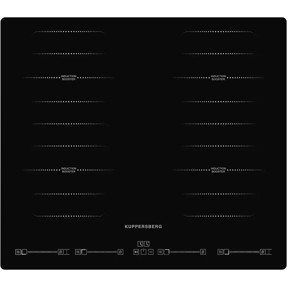 Встраиваемая электрическая панель Kuppersberg/ 60 см, индукция, 4 конфорки, Flexi-zone, черный цвет - фотография № 1
