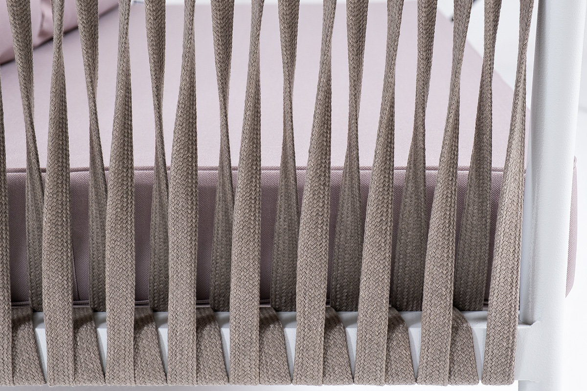 "Касабланка" правый модуль плетеный из роупа, каркас алюминий, серо-коричневый - фотография № 4