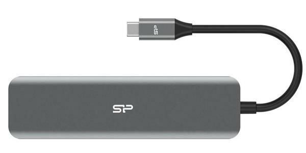 Док станция Silicon Power Boost SU20 SD/microSD/3XUSB 3.2/TypeC/HDMI, Алюминий SPU3C07DOCSU200G