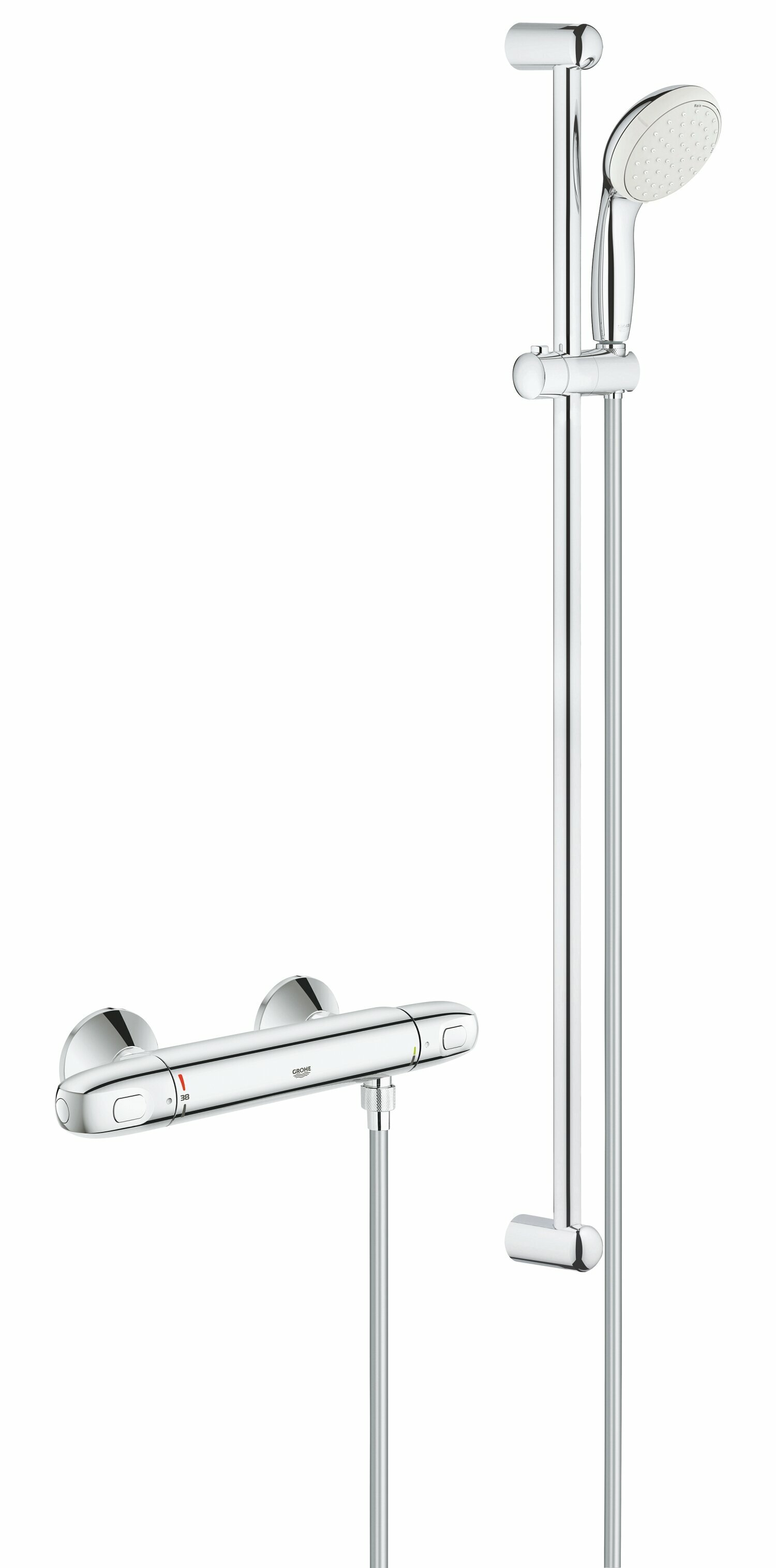 фото Термостат для душа GROHE Grohtherm 1000 с душевым гарнитуром, хром (34824004)