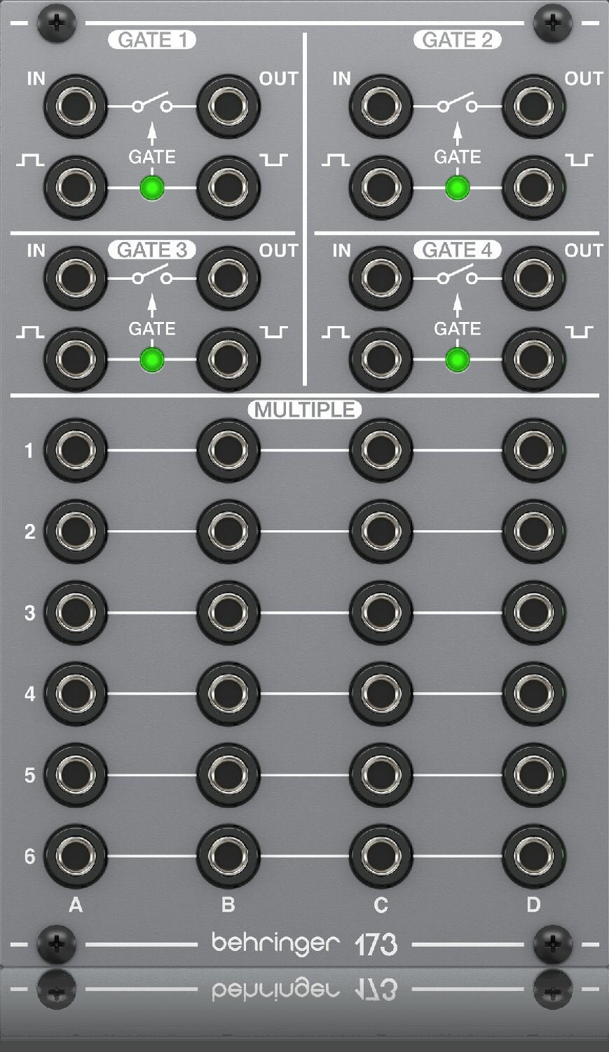 Behringer 173 QUAD GATE/MULTIPLES аналоговый QUAD GATE/MULTIPLES модуль для Eurorack