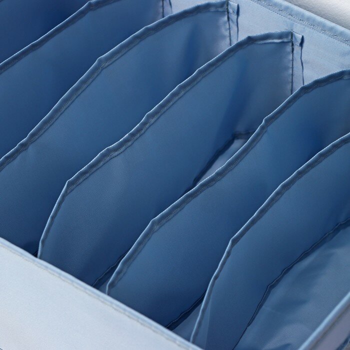 Органайзер для белья «Комфорт», 7 ячеек, 35×24×13 см, цвет серо-синий - фотография № 4