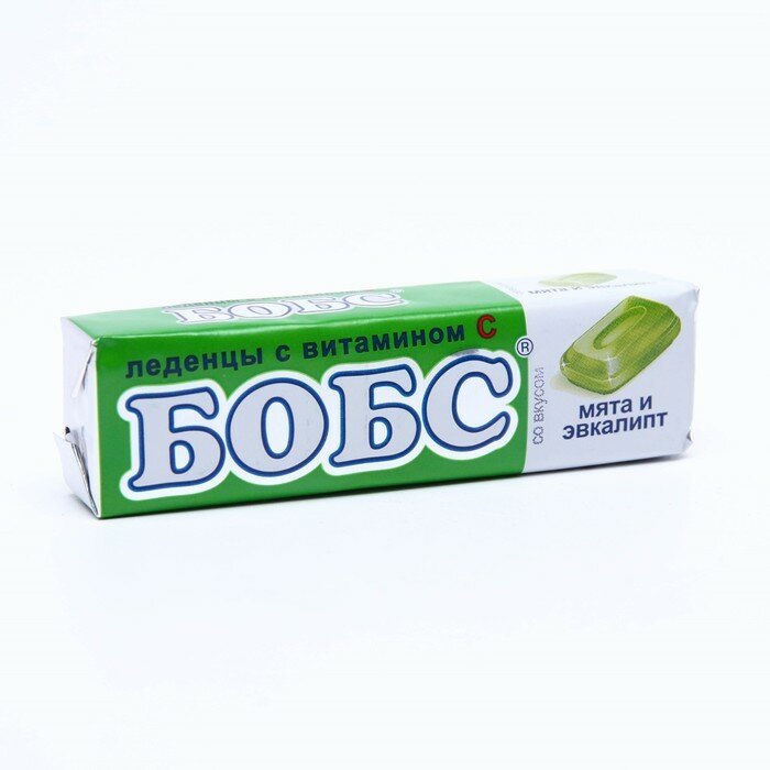 Леденцы бобс мята с эвкалиптом, витамин С, 10 шт. в упаковке - фотография № 1