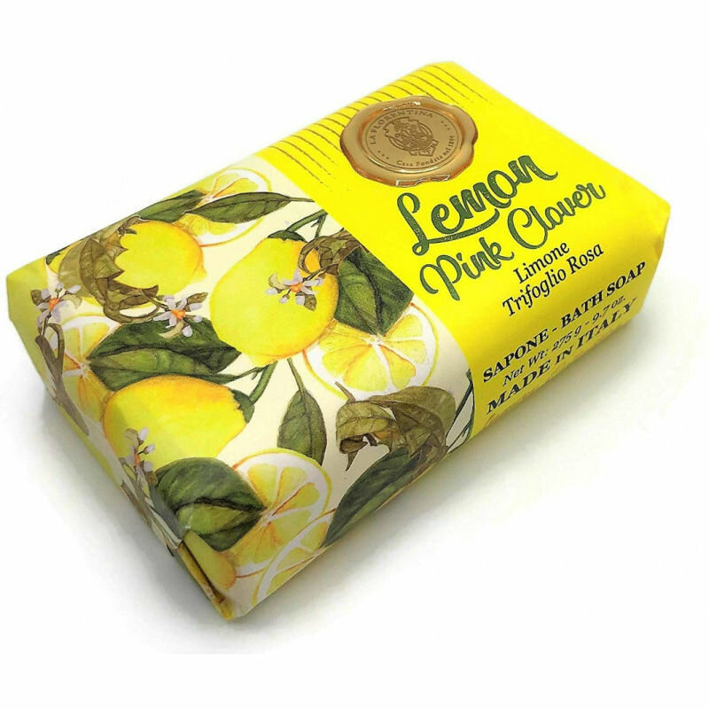 La Florentina Мыло коллекция Золотая печать Лимон и Розовый клевер, 275 г 1 шт