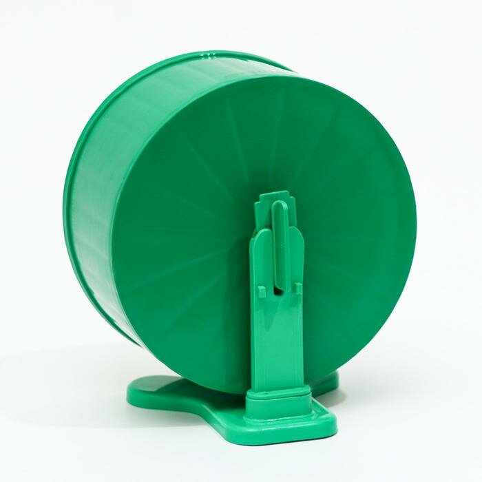 Колесо для грызунов полузакрытое пластиковое, с подставкой, 14 см, зеленый микс - фотография № 3
