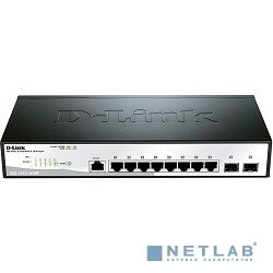 D-Link SMB Сетевое оборудование D-Link DGS-1210-10/ME/A1A Управляемый L2 коммутатор с 8 портами 10/100/1000Base-T и 2 портами 1000Base-X SFP