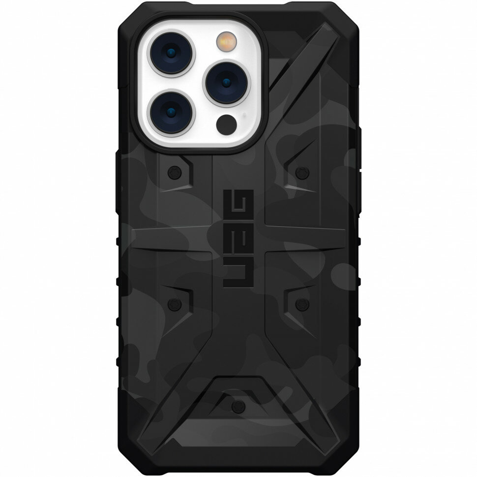 Чехол Uag Pathfinder SE Camo для iPhone 14 Pro чёрный камуфляж (Midnight Camo)