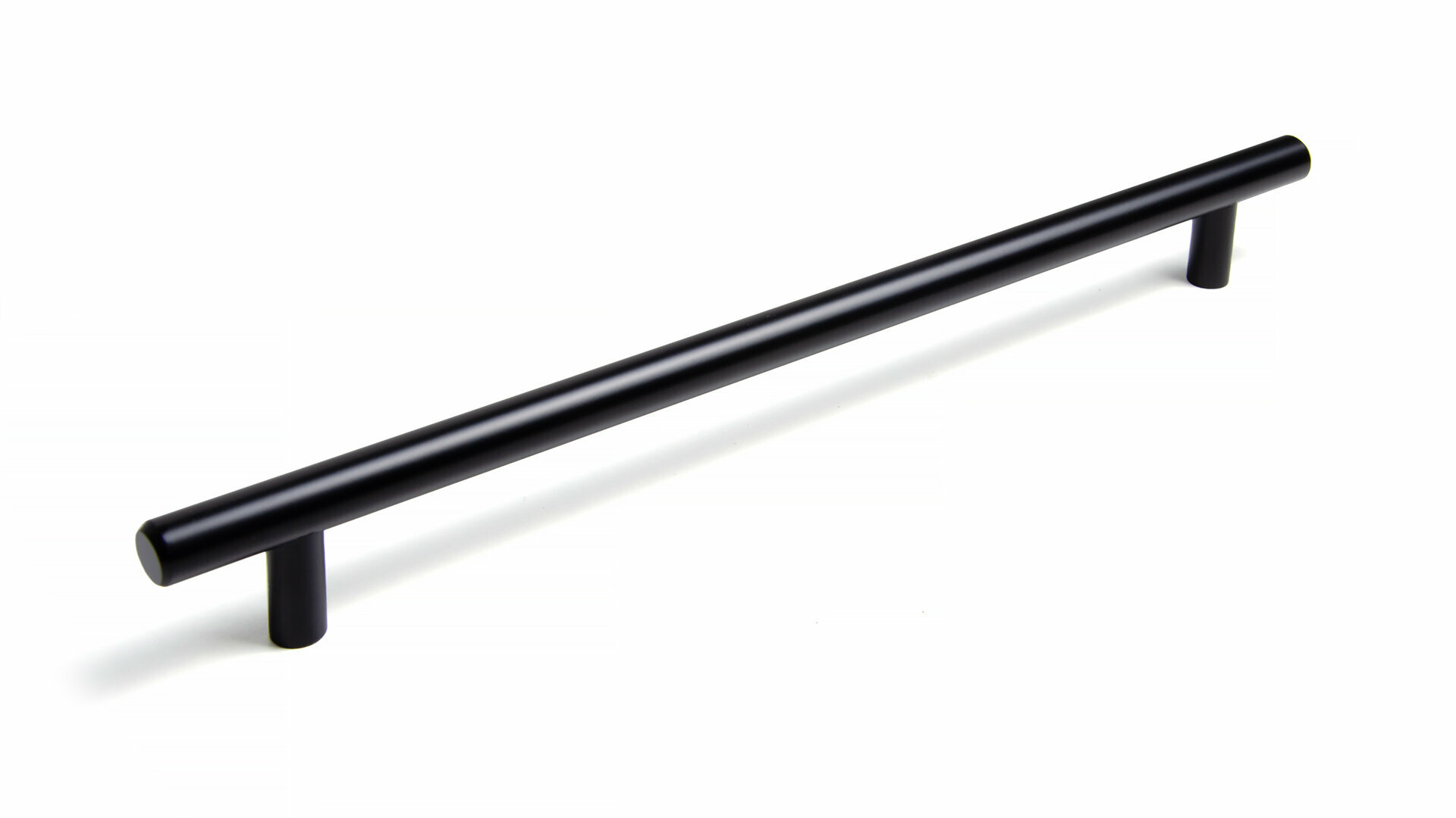 Мебельная ручка - рейлинг, длина 324 мм, межцентровое расстояние - 256 мм, диаметр 12 мм, цвет - BL - Матовый чёрный - фотография № 1