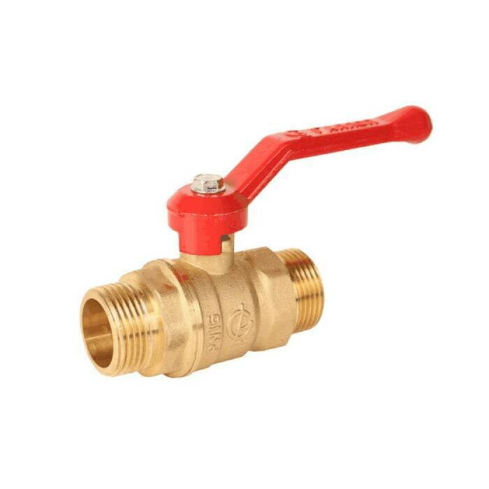 фото Кран шаровой латунь Стандарт 223 аналог 11б27п1 Ду 15 Ру40 НР полнопроходной рычаг красный галлоп 107290