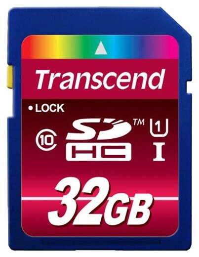 Карта памяти Transcend SDHC 32GB Class 10 UHS-I 90MB/s, TS32GSDHC10U1