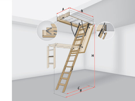 Складная чердачная лестница OPTISTEP OLS 60* 120*280 - фотография № 4