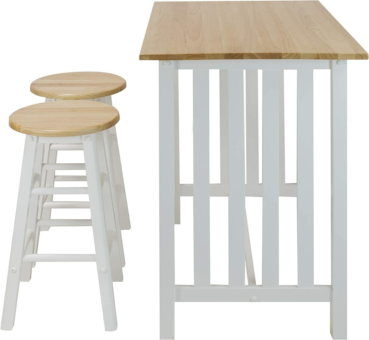 Комплект обеденной светлой мебели стол и 2 стула в стиле Лофт - фотография № 2