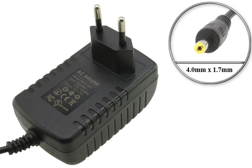 Адаптер (блок) питания 12V, 1A (max. 2A), 12W, 4.0mm x 1.7mm, встр. вилка, для термопринтера TSC Alpha-3R, Alpha-3RB, Alpha-3RW и другого оборудования