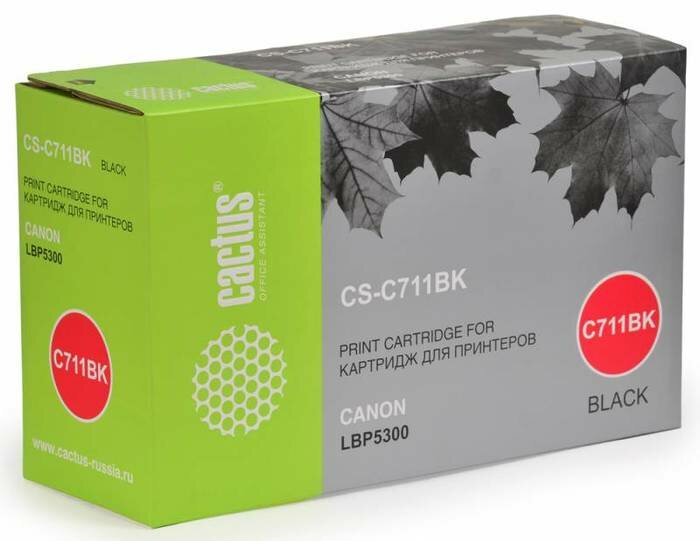 Картридж Cactus CS-C711BK, для Canon, черный