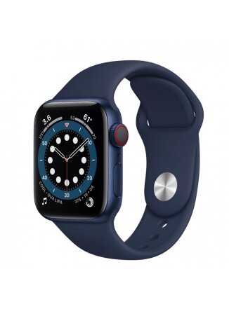 Умные часы Apple Watch Series 6 GPS + Cellular 40 мм Aluminum Case with Sport Band (M02R3), синий/темный ультрамарин