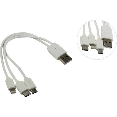 USB A -> micro-B+USB-C+Lightning Ks-is KS-478W-0.2
