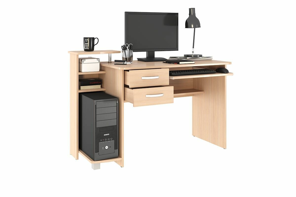 фото Стол компьютерный Ирбис Мебельсон дуб млечный