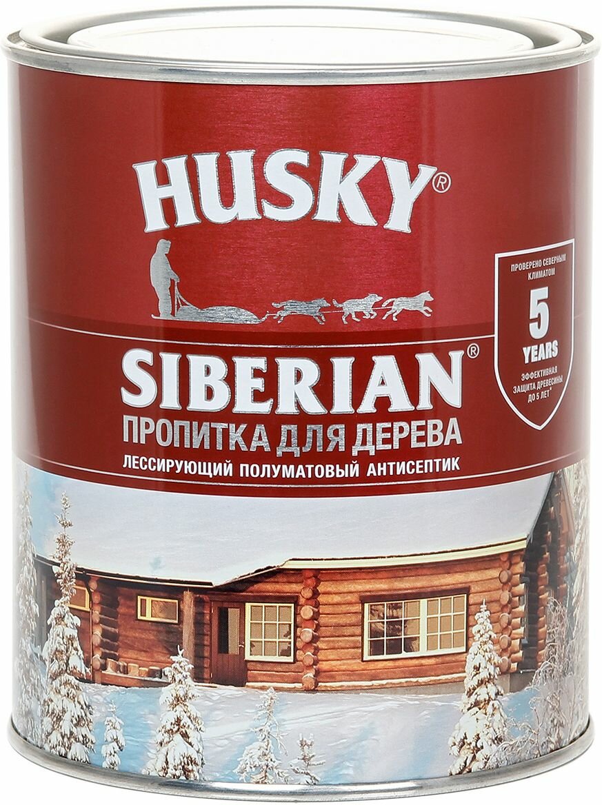 Антисептик полуматовый Husky Siberian бесцветный 0,9 л - фото №3