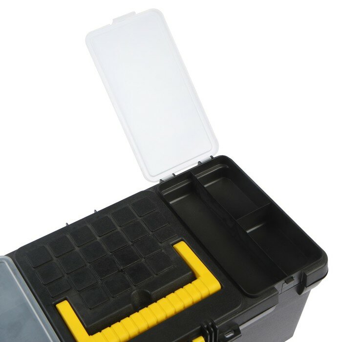 Ящик для инструмента тундра, 16", 390 х 200 х 170 мм, пластиковый, лоток, два органайзера - фотография № 10