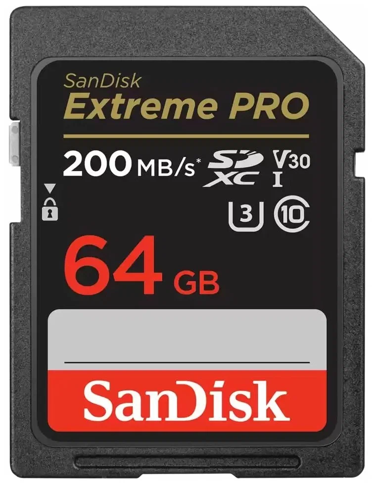 Карта памяти SanDisk Extreme PRO 64GB SDXC Memory Card 200MB/s