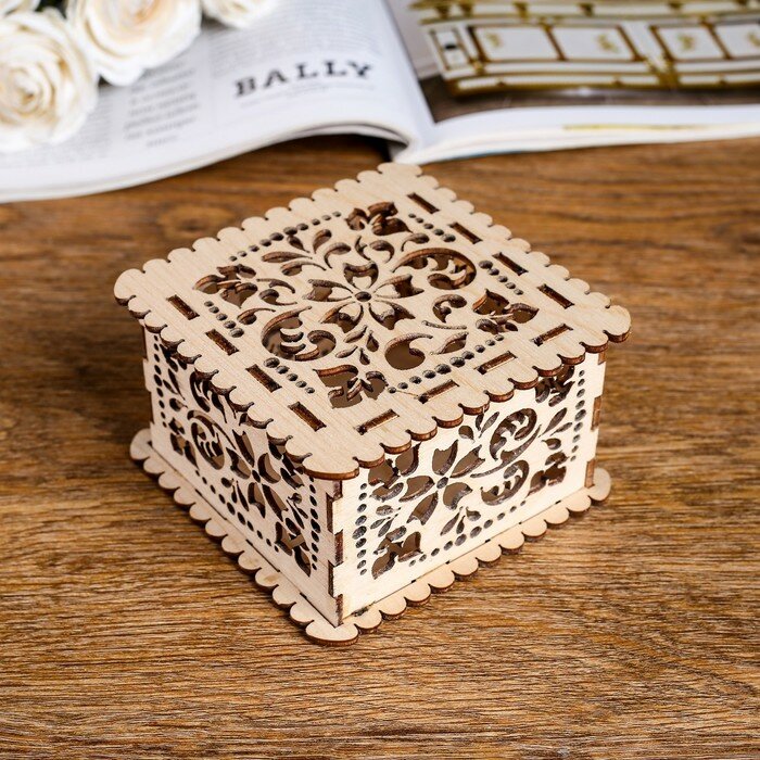 фото Шкатулка №8/1, квадратная, маленькая