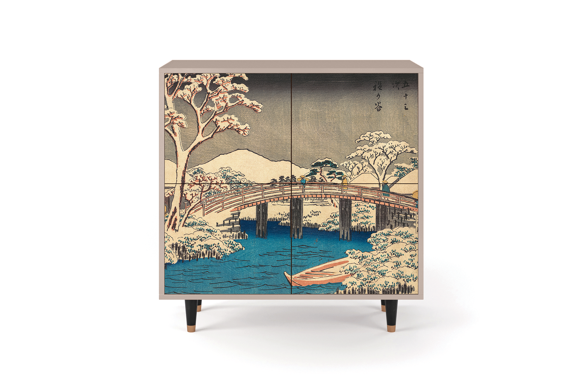 Комод - STORYZ - BS3 Katabira River by Utagawa Hiroshige, 94 x 96 x 48 см, Бежевый - фотография № 2