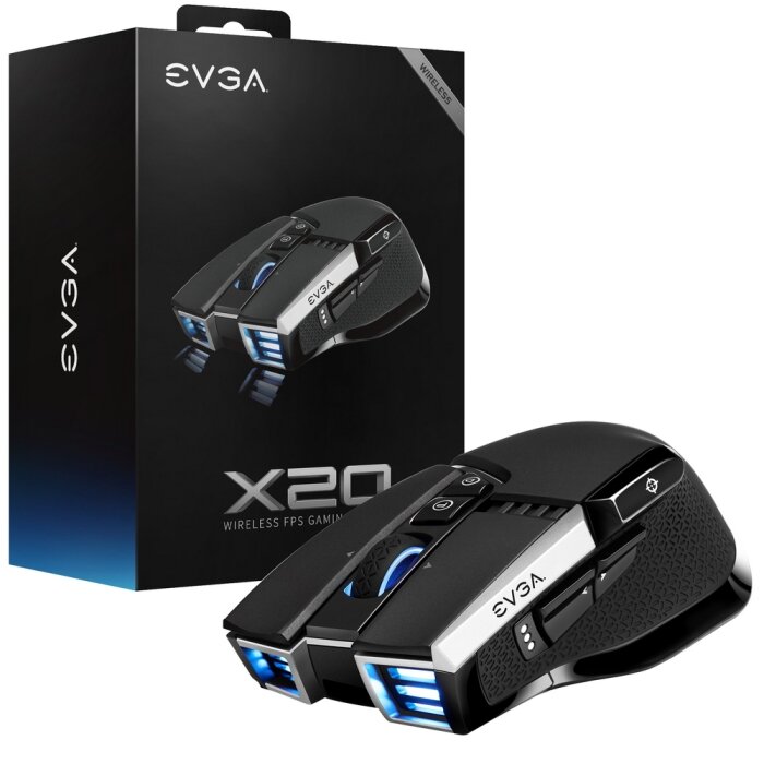 Мышка EVGA 903-T1-20BK-K3 MOUSE,X20,2.4G BT WIRE,RETAIL,GBL,BLACK