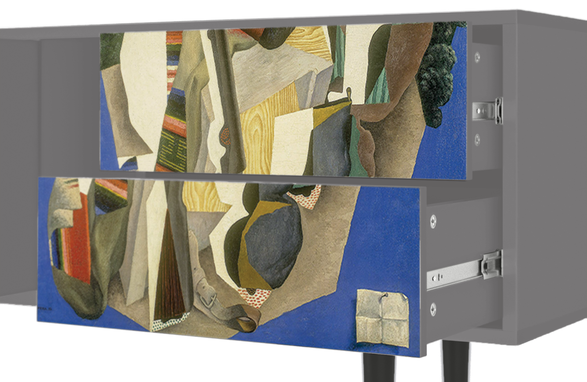 ТВ-Тумба - STORYZ - T1 The Cubist Paintings by Diego Rivera, 170 x 69 x 48 см, Серый - фотография № 5