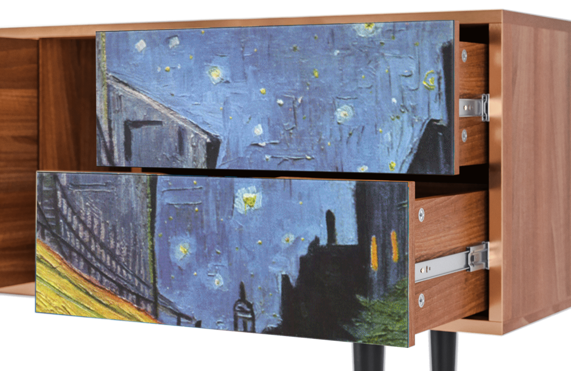 ТВ-Тумба - STORYZ - T1 Café Terrace at Night by Vincent van Gogh, 170 x 69 x 48 см, Орех - фотография № 5