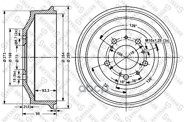 6026-9906-Sx Барабан Тормозной! Citroen C25/Jumper Fiat Ducato 10-14 81> Stellox арт. 60269906SX