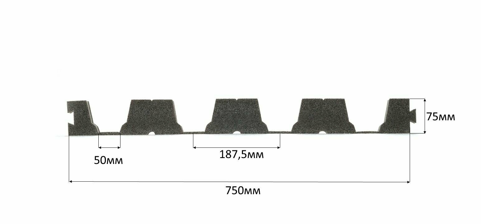 Уплотнитель для профнастила Н-57-750 верхний (10 шт.) длина 750 мм без клеевого слоя - фотография № 2