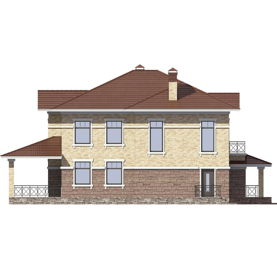 62-17L-Catalog-Plans - Проект двухэтажного дома из газобетона с террасой - фотография № 4