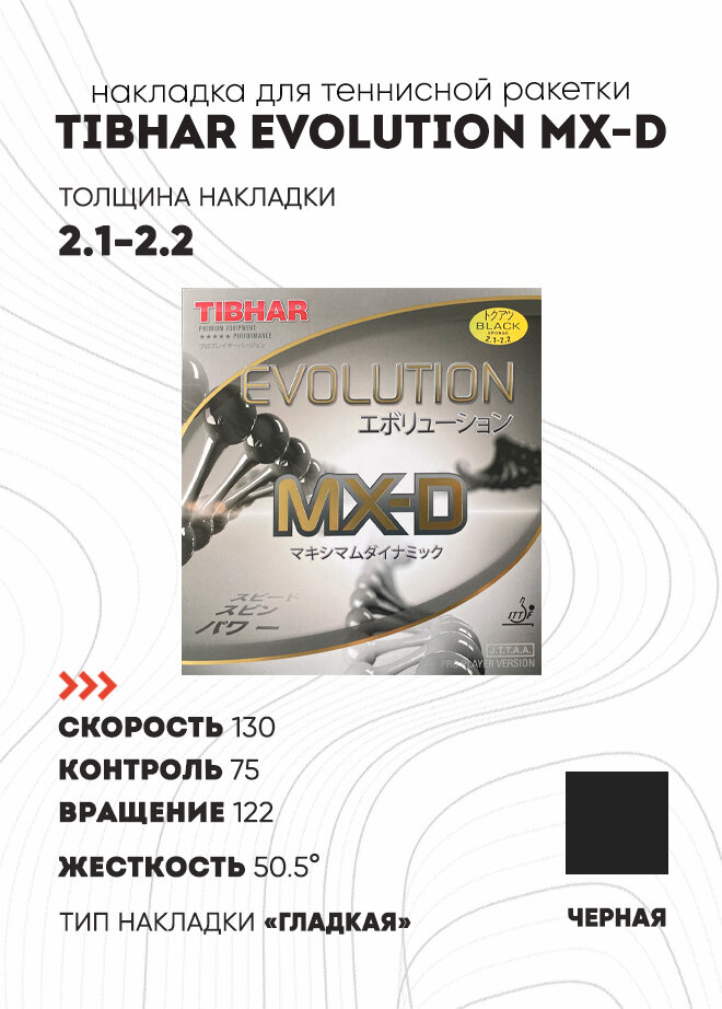 Накладка Tibhar Evolution MX-D цвет черный толщина 2.1-2.2